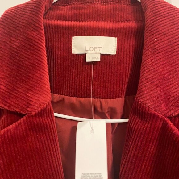 NWT Loft Corduroy Blazer Burgundy Red Size 8 W - Picture 14 of 14